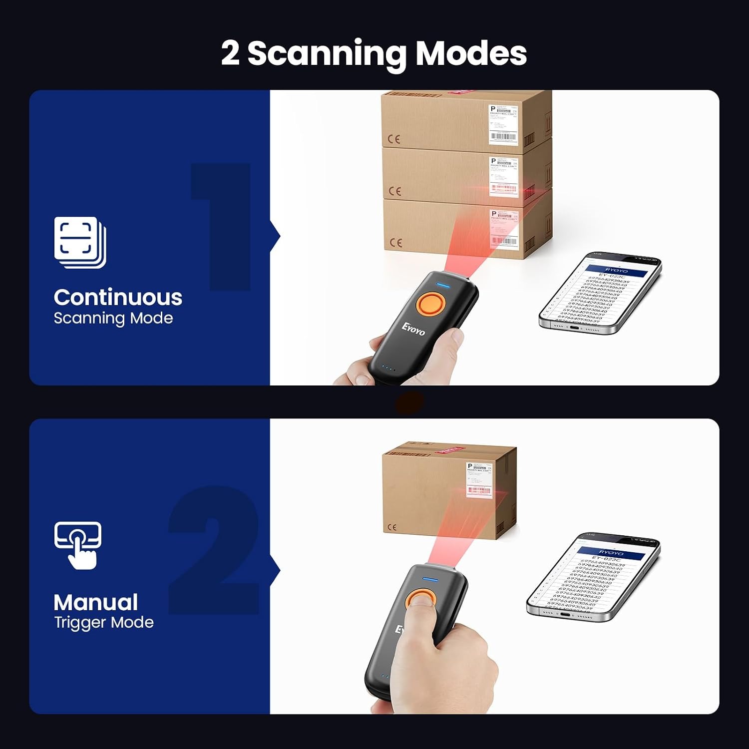EYOYO Mini Barcode Scanner 1D  - Barcode Scanner Wireless 评论和价格