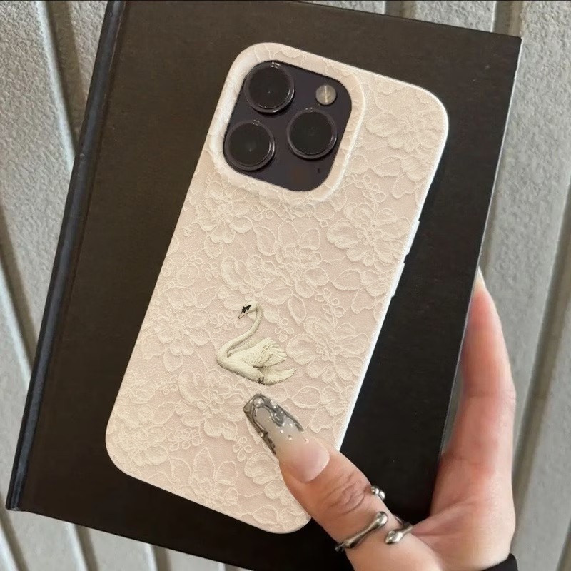 Lace Swan Pattern Lychee Textu - Apple Iphone 15 评论和价格