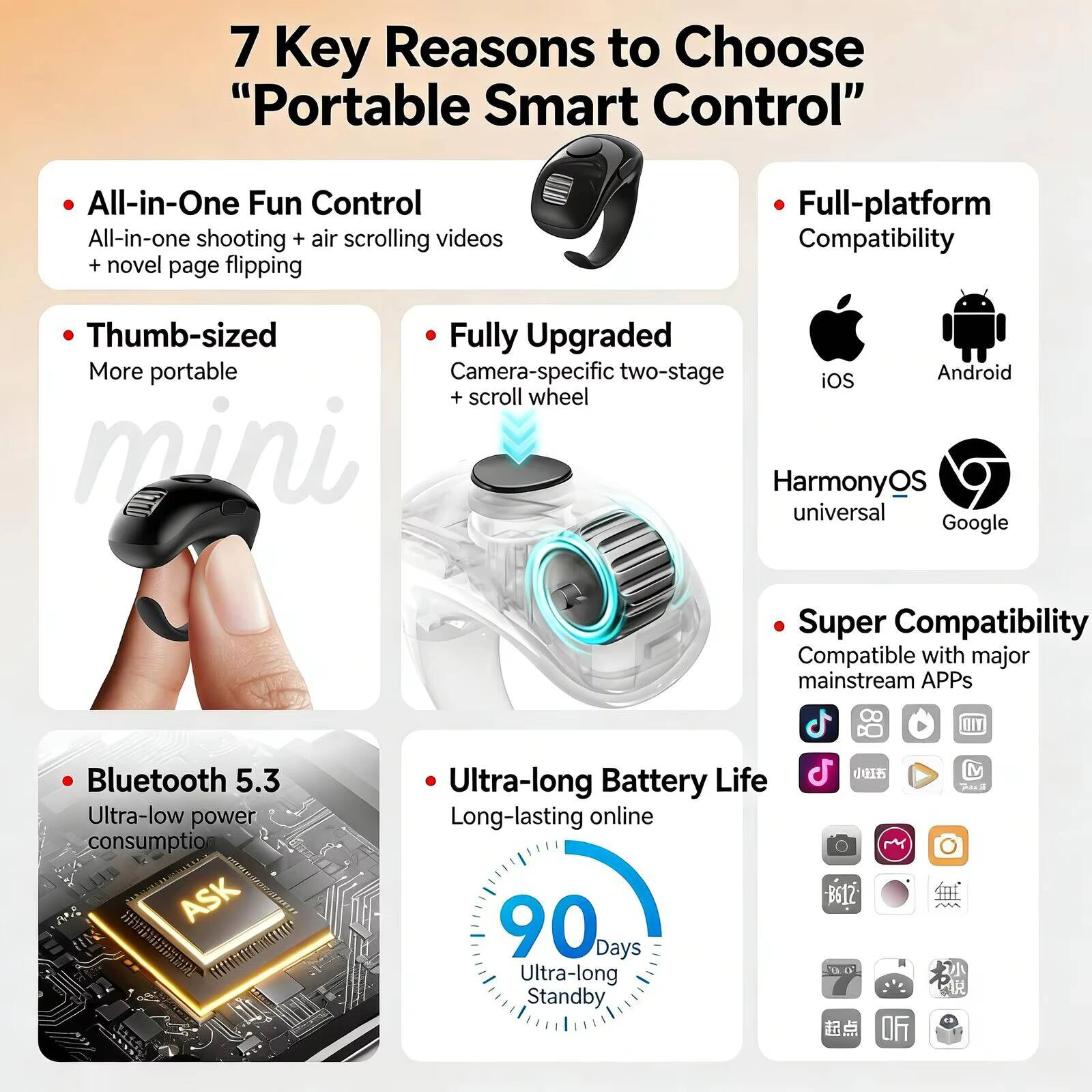 Mini Fingertip Bluetooth Ring  - Electronics And Gadgets G 评论和价格
